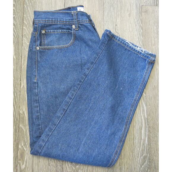 AKADEMIKS JEANIUS Jeans 34x32* Men Distressed Dark Wash Blue  Hip Hop Streetwear - Picture 12 of 16